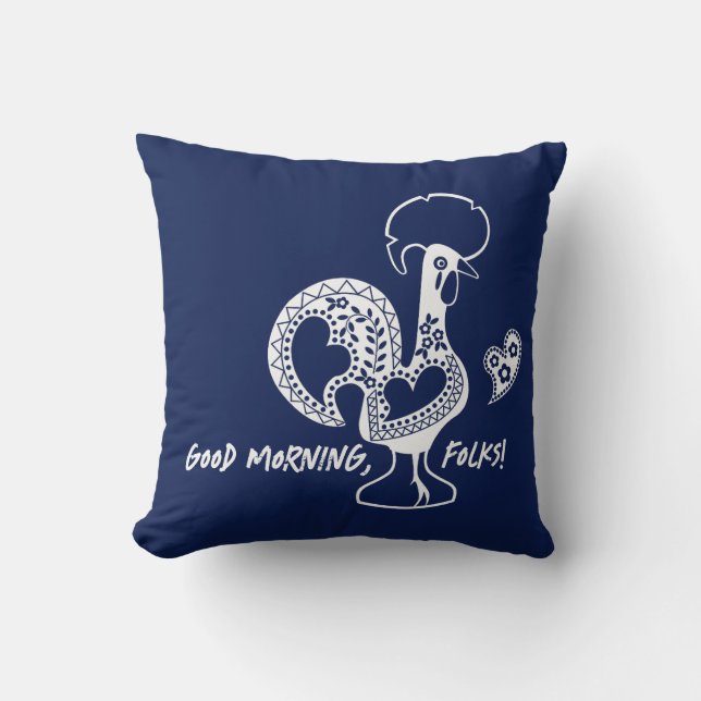 Coussin Silhouette Moderne Du Coq Portugais (Recto)