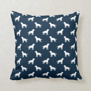 Coussin Silhouettes blanches de chien de Labrador sur le