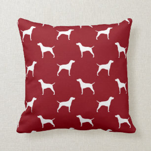 Coussin Silhouettes de chien de Vizsla Motif rouge et blan