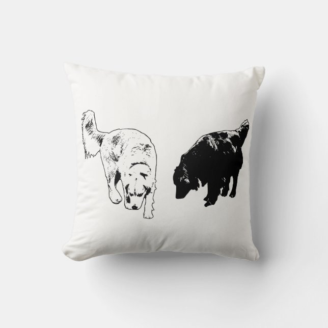Coussin Silhouettes d'ombre citrouille — Duo d'auréole (Recto)