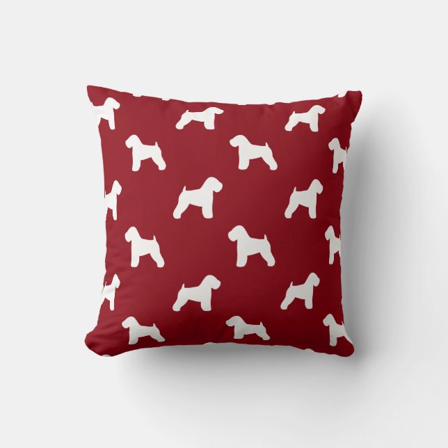 Coussin Silhouettes rouges de Terrier à revêtement souple (Recto)