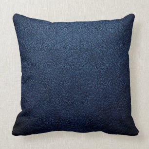 Coussin Simili cuir élégant bleu-foncé