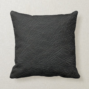 Coussin simili cuir noir