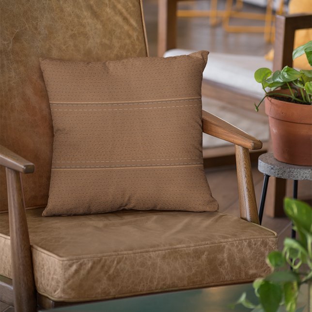 Coussin Simple Brown Faux Motif en cuir (Créateur téléchargé)