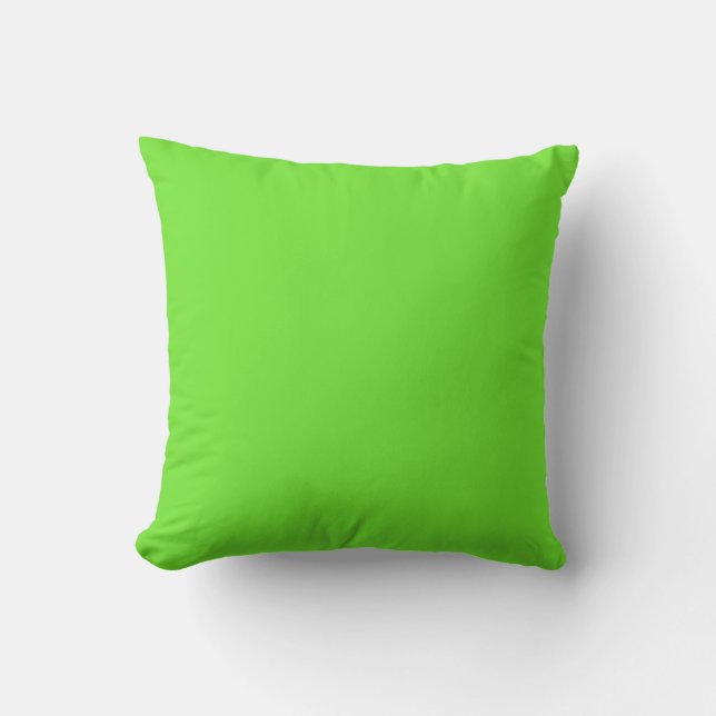 Coussin Simple Budget Solide Couleur Néon Vert Fluorescent (Recto)