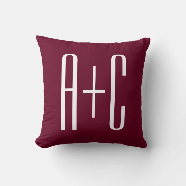 Coussin Simple Couples | White & Burgundy (Recto)