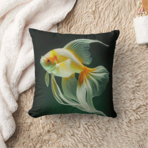 Coussin Simple Dessin Numérique De Poisson Rouge Élégant  