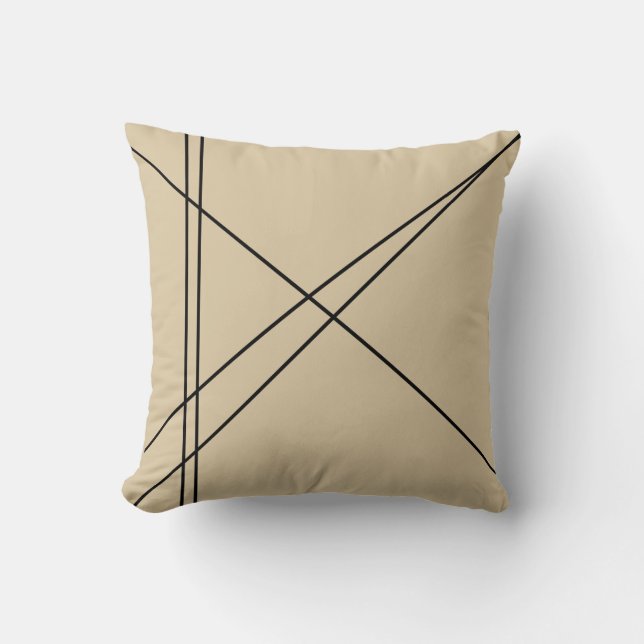 Coussin Simple Elegant Japandi Noir et Tan (Recto)