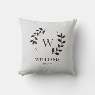 Coussin Simple Elegant Moderne Monogramme Famille Nom