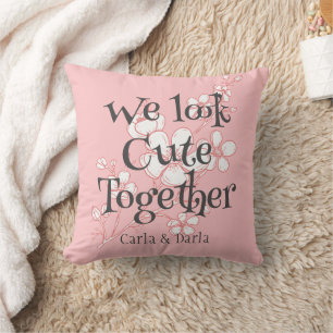Coussin simple élégant rose valentine, Sweet for Friends