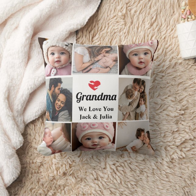 Coussin Simple et chic | Collage de photos du coeur pour g (Couverture)