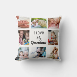 Coussin Simple et Chic Collage photo pour grand-mère