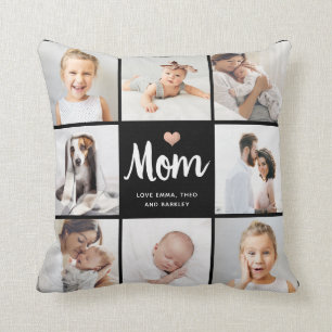 Coussin Simple et chic   Photo Collage pour maman avec coe
