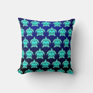Coussin Simple jolie bleu vert turquoise turquoise tortue