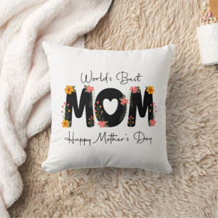 Coussin Simple Meilleure Maman du Monde Calligraphie de la