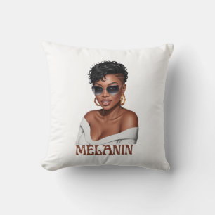 Coussin Simple melanin à la mode femme histoire noire
