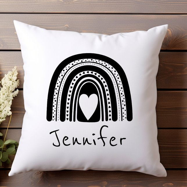 Coussin Simple Moderne Bébé Noir et Blanc (Créateur téléchargé)