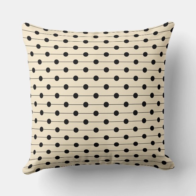Coussin Simple moderne crème Polka point Motif rayé (Verso)