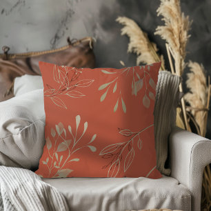 Coussin Simple moderne Elegant Feuille Terracotta