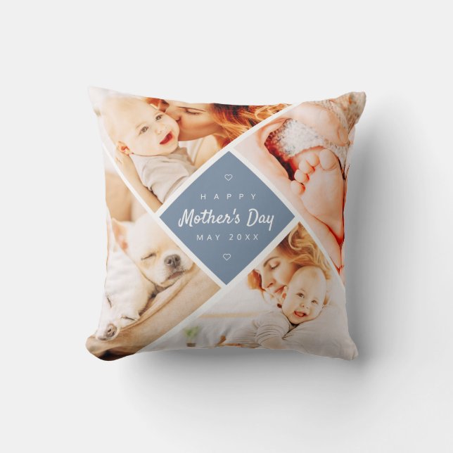 Coussin Simple moderne Joyeux Fête des Mères Photo personn (Recto)