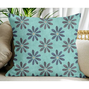 Coussin Simple moderne motif gris bleu clair Turquoise