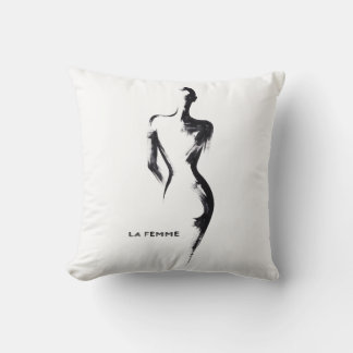 Coussin Simple peinture gouache La Femme 01 affiche