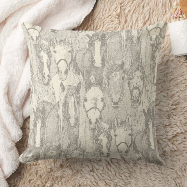 Coussin simplement perle naturelle de chevaux (Couverture)