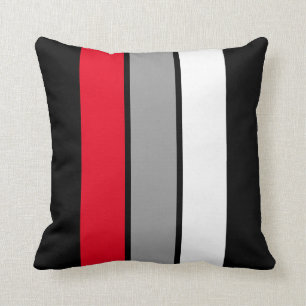 Coussin Simplement rayure 16" du rouge 3 carreau carré