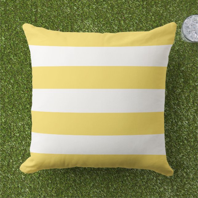 Coussin Simples rayures horizontales Jaunes Claires (Herbe)