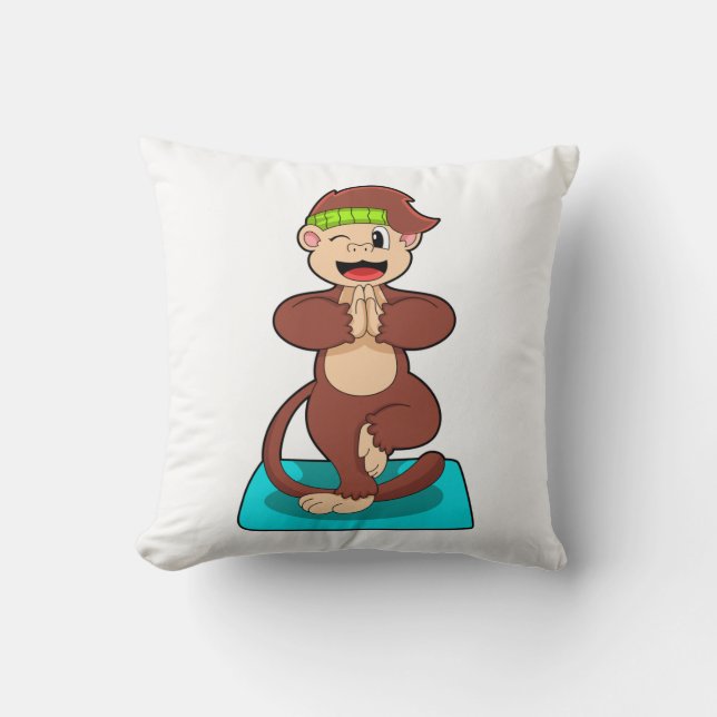 Coussin Singe au Yoga en position debout (Recto)