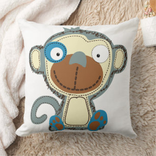 Coussin Singe de linge coloré pour enfants