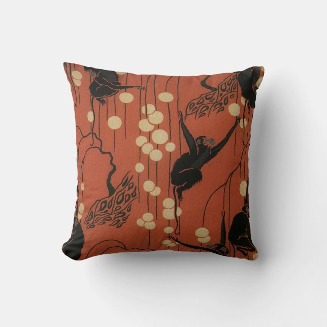 Coussin Singes Moderne vintages de Deco (Recto)