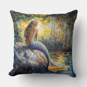 Coussin Sirène dans la peinture Grotto