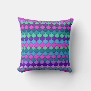 Coussin Sirène multicolore colorée