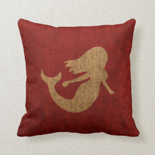 Coussin Sirène - rouge rustique