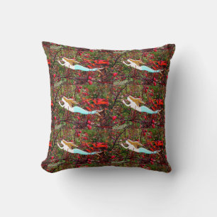 Coussin sirènes à cheveux dorés