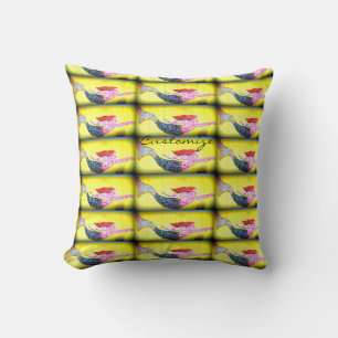 Coussin sirènes rose natation Thunder_Cove jaune