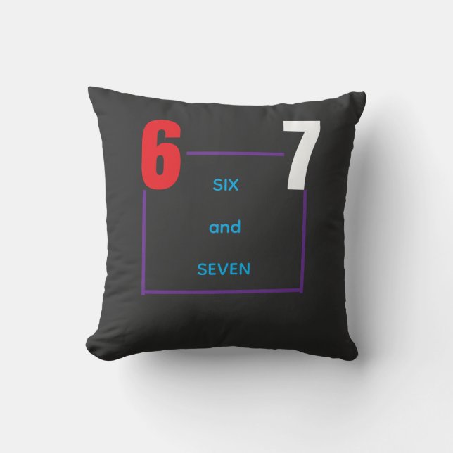 Coussin Six et Sept – Conception de nombres minimalistes t (Recto)