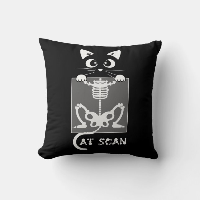 Coussin Skeleton Cat Scan Ct Scaning Funny X Ray Pun mème (Recto)