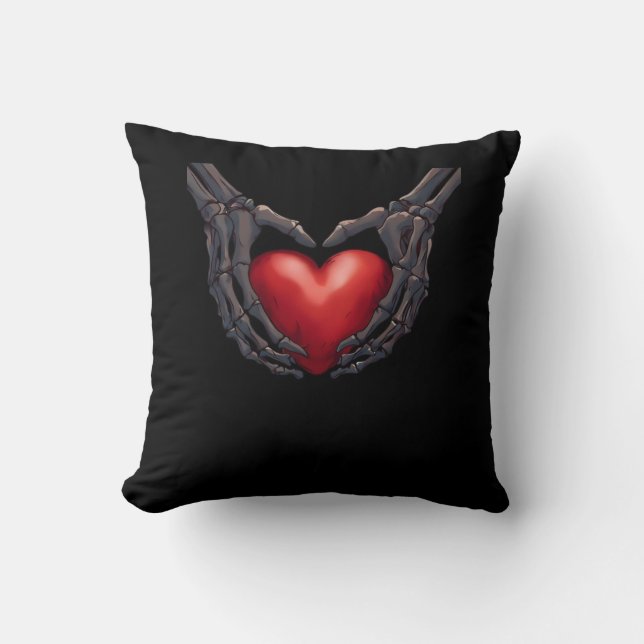 Coussin Skeleton Coeur main (Recto)