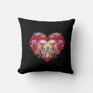 Coussin Skeleton Couple Tenant Les Mains Dans Un Coeur De 