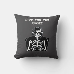 Coussin Skeleton Gamer avec casque - Jeu Cool