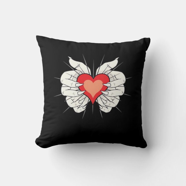 Coussin Skeleton Hands Heart Classic (Recto)
