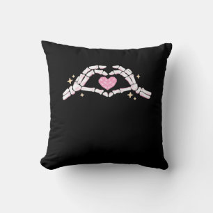 Coussin Skeleton Mains Coeur drôle