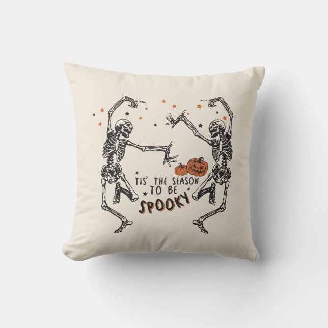 Coussin Skeletons dansants Halloween (Recto)