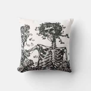 Coussin Skeletons et Rose