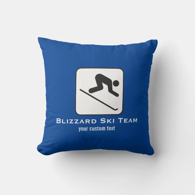 Coussin Ski alpin incliné de coutume d'équipe de ski de (Recto)