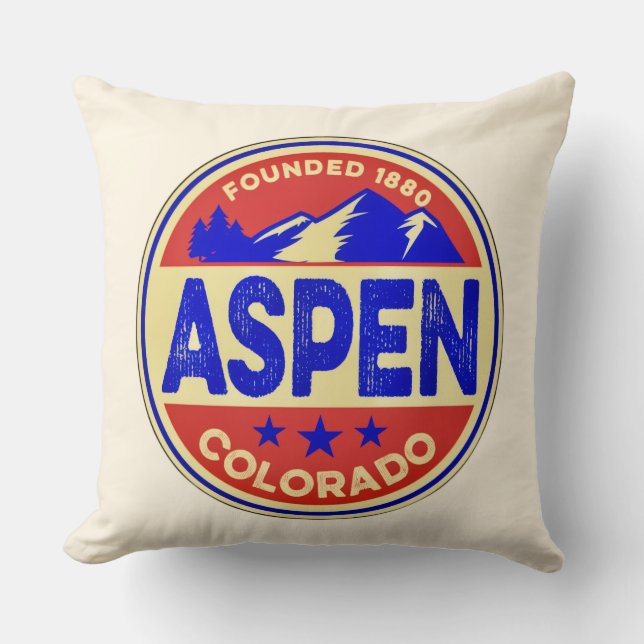 Coussin Ski Aspen Throw Pillow (Recto)