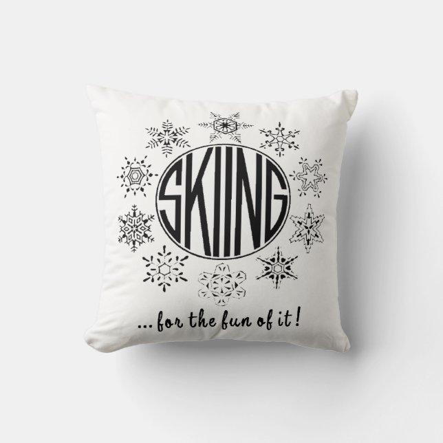 Coussin Ski est amusant (Recto)