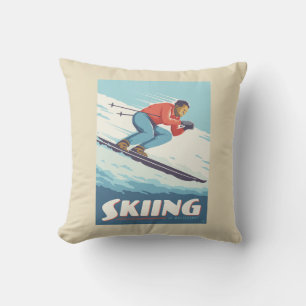 Coussin Ski est croire Retro Print